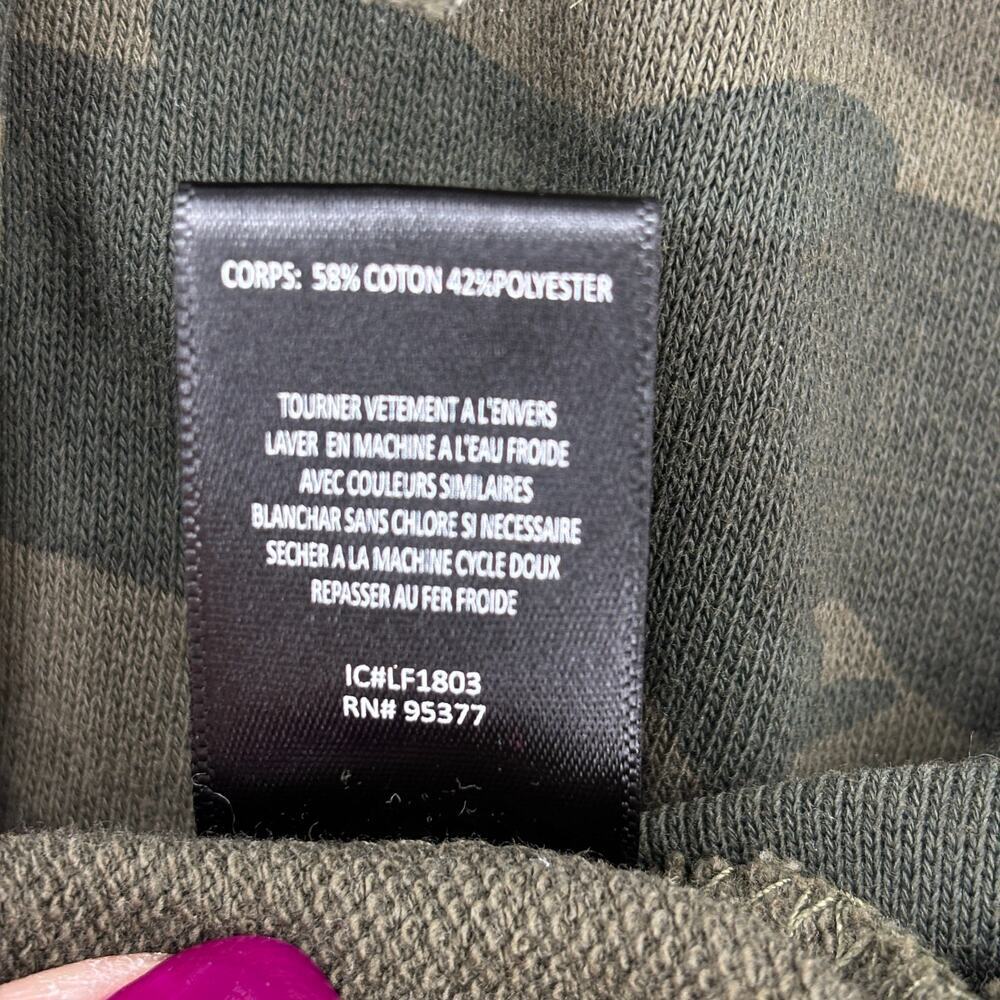 Sanctuary Hooded Jacket Size M Olive Green Camo Full Zip Ruffle Sleeve Hoodie - Picture 14 of 14